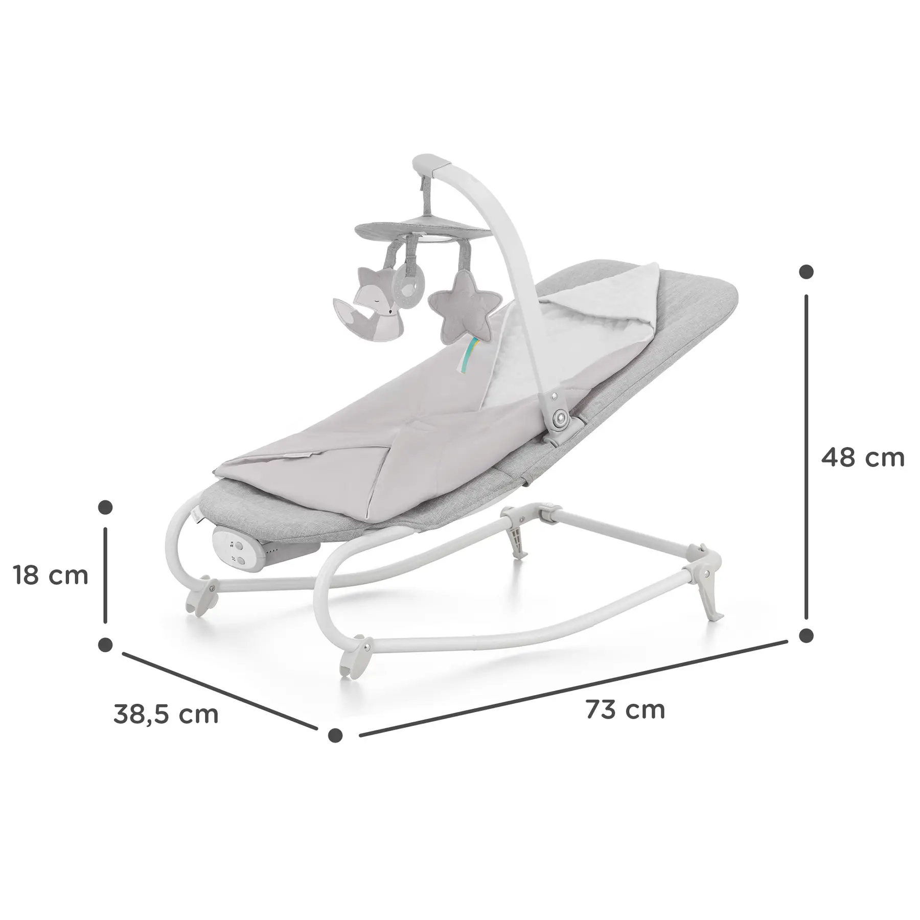 Шезлонг-гойдалка Kinderkraft Felio 2 Stone Grey